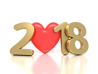 New Year 2018 - 3D Rendered Image 