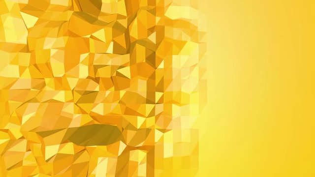 Yellow low poly background oscillating. Abstract low poly surface as surreal terrain in stylish low poly design. Polygonal mosaic background with vertex, spikes. Free space