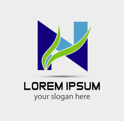 Vector illustration of abstract icons based on the letter N logo
