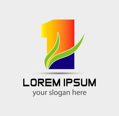 Number one 1 logo icon template
