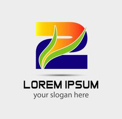 Abstract icons for number 2 logo
