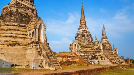 Fototapeta premium Wat Phra Si Sanphet temple in Ayutthaya Historical Park, a UNESCO world heritage site, Thailand