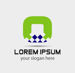 Vector illustration of abstract icons based on the letter O logo
