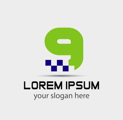 Abstract Number 9 logo Symbol
