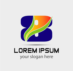 Number logo design.Number eight logo.Logo 8 vector template
