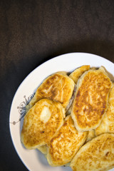 Good natural organic fried Ukrainian potato pancakes on plate