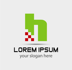 Obraz premium Logo h letter Vector illustration design template 