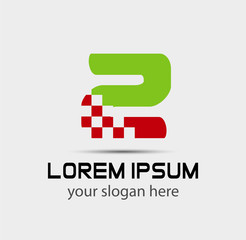 Obraz premium Logo number 2 vector design template 