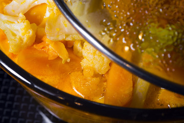 Pumpkin vegetable stew basis of recommended healthy balanced diet