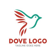Unique Dove Logo Template