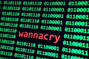 wannacry on the desktop screen concept
