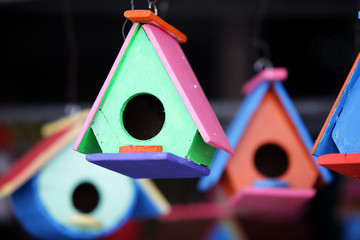 Obraz na płótnie Canvas wooden birdhouse as background.