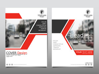 Red flyer cover business brochure vector design, Leaflet advertising abstract background, Modern poster magazine layout template, Annual report for presentation.