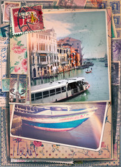 Postcards stamped vintage holiday and tourism in Italy, in Venice series