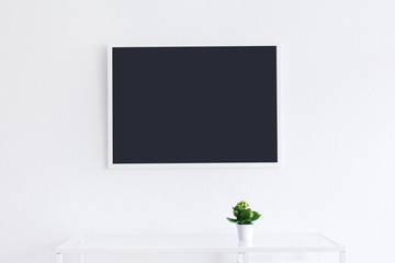 Modern clean interior blank screen and frame