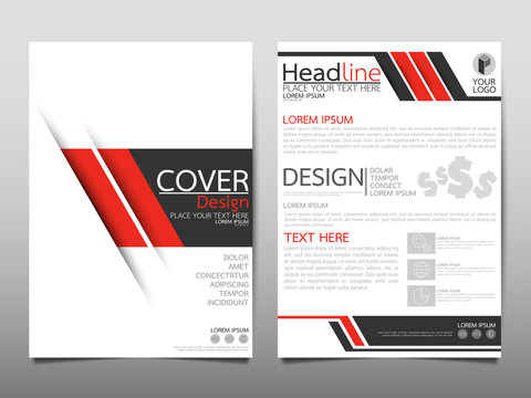 Red flyer cover business brochure vector design, Leaflet advertising abstract background, Modern poster magazine layout template, Annual report for presentation.