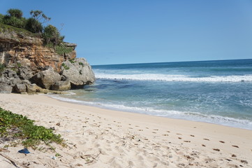 Beach, rocks and white sand
