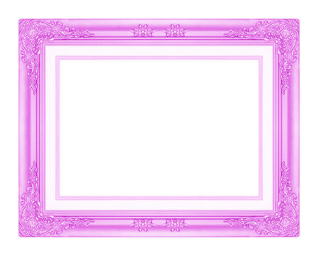 Purple Picture Frame Isolated On White Background.