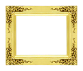 Classic wooden frame isolated on white background