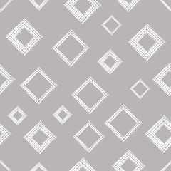 Seamless vector geometrical pattern with rhombus, squares, rectangles endless background with hand drawn textured geometric figures. Pastel Graphic illustration Template for wrapping, web backgrounds