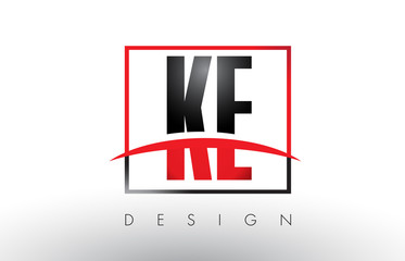 KE K E Logo Letters with Red and Black Colors and Swoosh.