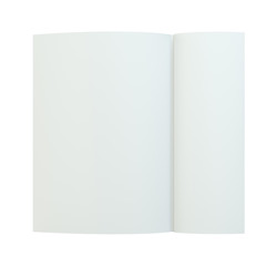 Folded paper page sheet texture. 3d rendering. white background