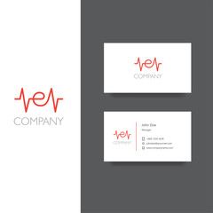 e letter company Logo and business card template
