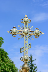 Fototapeta na wymiar Golden Orthodox Christian cross