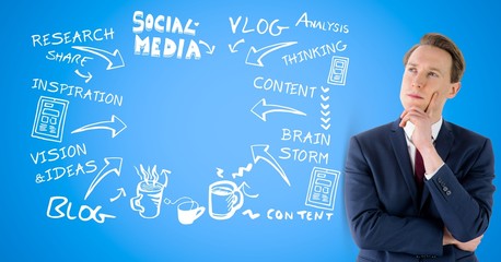 Portrait of thoughtful businessman standing 