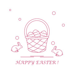 Cute vector illustration with symbols for Easter.