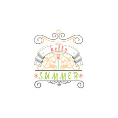 Summer - Handmade template. Isolated vector object logo is a badge for your design
