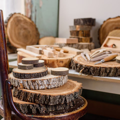 wood carver's work place