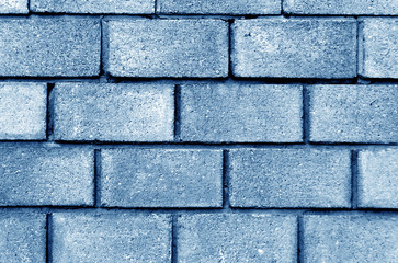 Blue color brick wall pattern.