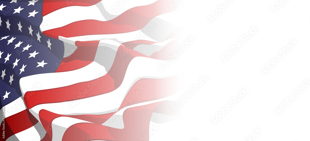 Wall mural waving american flag background