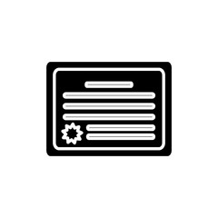 certificate document icon over white background. vector illustration