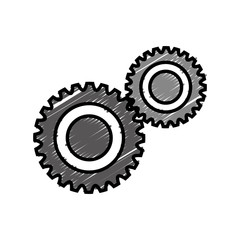 cog wheel icon over white background. vector illustration