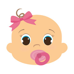 cute baby girl icon over white background. colorful design. vector illustration