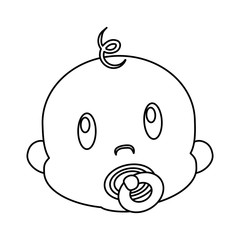 cute baby boy icon over white background. vector illustration