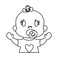 cute baby girl icon over white background. vector illustration