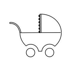 baby carriage icon over white background. vector illustration