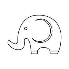 cute elephant icon over white background. vector illustration