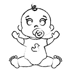 cute baby boy icon over white background. vector illustration