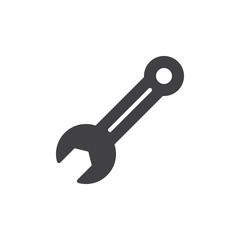 Spanner, wrench icon vector, filled flat sign, solid pictogram isolated on white. Symbol, logo illustration. Pixel perfect