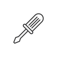 Screwdriver line icon, outline vector sign, linear style pictogram isolated on white. Symbol, logo illustration. Editable stroke. Pixel perfect