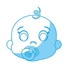 cute baby boy face icon over white background. vector illustration