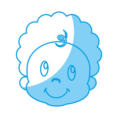 cute baby boy face icon over white background. vector illustration