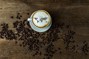 Coffee and maps world