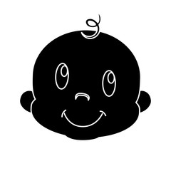 cute baby boy face icon over white background. vector illustration