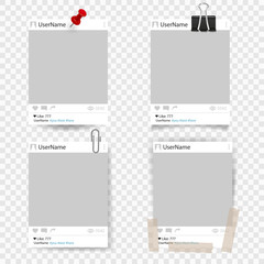 Set of vector template photo frame.