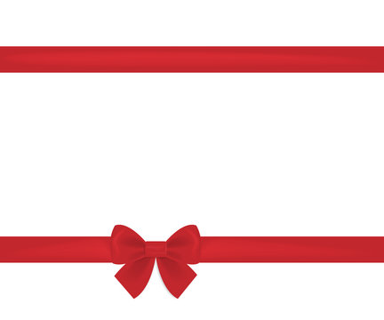 Red Ribbon Bow Horizontal Border.